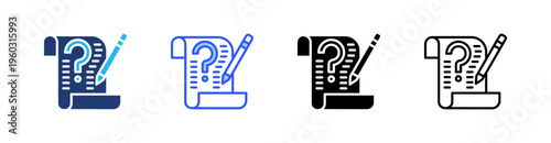 Queries Multi Style Icon Set Vector 