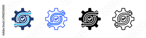 Process Multi Style Icon Set Vector 