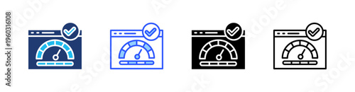 Performance Indicators Multi Style Icon Set Vector 
