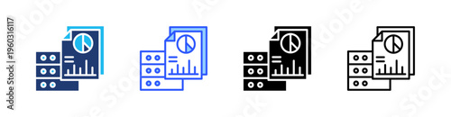 Reporting Server Multi Style Icon Set Vector 