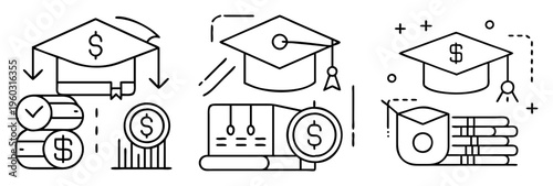 Mortarboard finance academic education fund money investments learning loan savings college