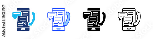 Communication Multi Style Icon Set Vector 