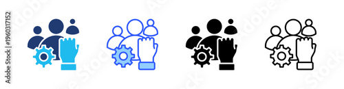 Leadership Multi Style Icon Set Vector 