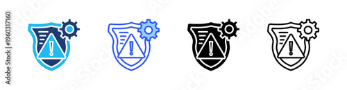 Risk Mitigation Multi Style Icon Set Vector 