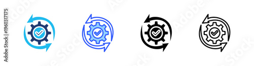 Process Multi Style Icon Set Vector 