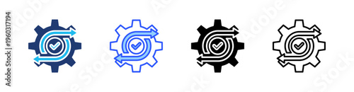 Change Multi Style Icon Set Vector 