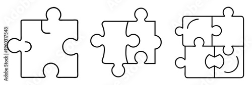 Conceptual representation of problem solving with puzzle pieces and connection themes