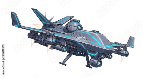 Futuristic aircraft design showcasing advanced technology and innovative engineering concepts.