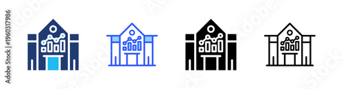 Housing Market Multi Style Icon Set Vector 