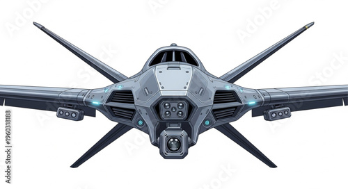 Futuristic aerospace fighter jet with advanced technology and design.