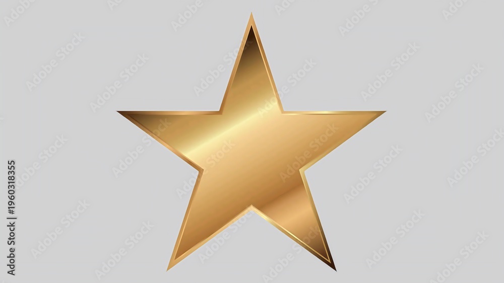 Obraz premium Golden Star Icon Isolated on White Background, Luxury Symbol, Premium Quality 3D Illustration.