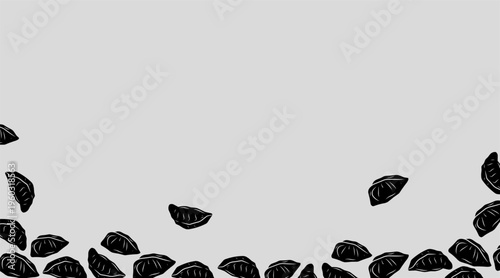 Dumpling background Pattern Design. Momo Food Repeating Illustration. Hand Drawn Asian Dumpling Style. Traditional Street Food Theme