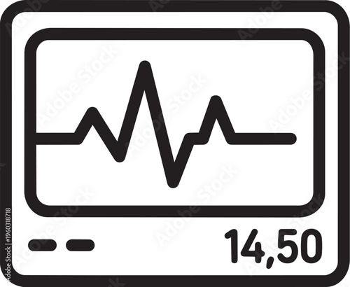 ECG heart rate monitor screen display.