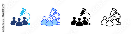 Audience Research Multi Style Icon Set Vector 