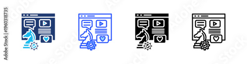 Content Strategy Multi Style Icon Set Vector 