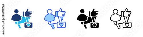 Influencers Multi Style Icon Set Vector 