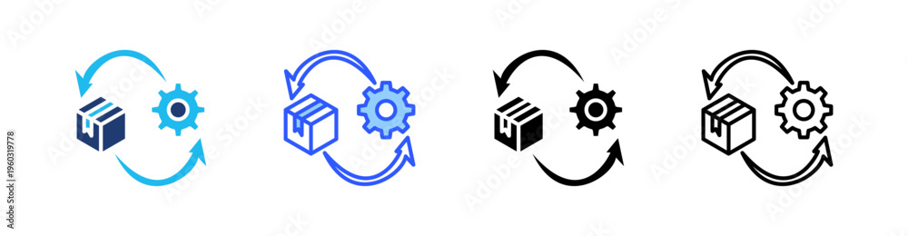 Obraz premium Inventory Turnover Multi Style Icon Set Vector 