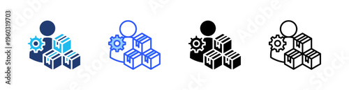 Supplier Multi Style Icon Set Vector 