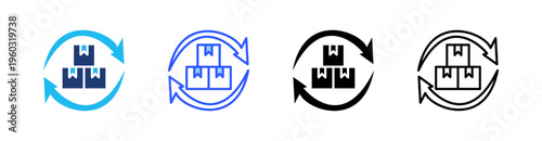 Product Lifecycle Multi Style Icon Set Vector 