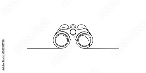 Line drawing of binoculars on a plain background art illustration optics viewing observation outdoor adventure