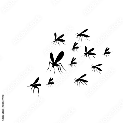 Flying Mosquito Silhouette 