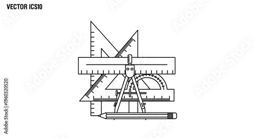 Engineering and design tools illustration, perfect for technical projects and education.