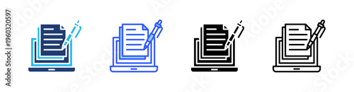 Blogging Multi Style Icon Set Vector 