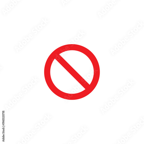 Free Download Red prohibition sign vector icon. Minimalist stop symbol for restricted access, warning, and error alerts in business or digital UI technology.
 - GFXLoad