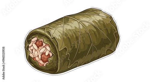 Dolma stuffed grape leaf roll