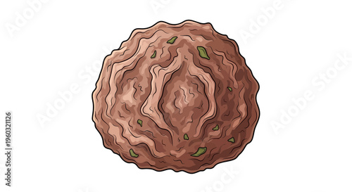 Illustration of a Single Meatball