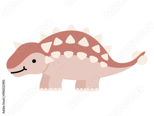 かわいいアンキロサウルスのイラスト01