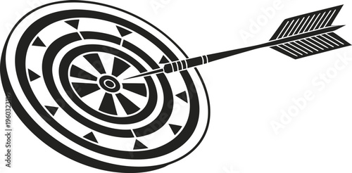 Dart hitting target with arrow symbolizing success and accuracy