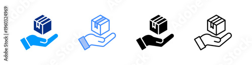Delivery Multiple Style Icon Set Vector 