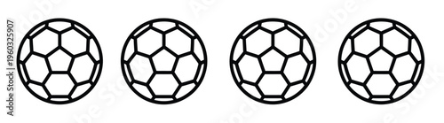 Editable football vector icons,  format with clear stroke lines, suitable for soccer, gridiron football, UI design, and sports-themed graphics.