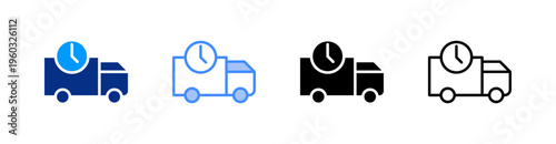 On Time Multiple Style Icon Set Vector 