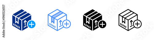 Add Multiple Style Icon Set Vector 