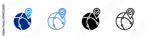 International Multiple Style Icon Set Vector 