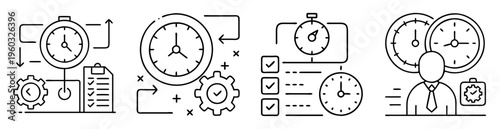 business process automation and time optimization, task management, and time management illustration