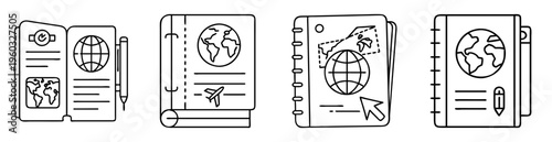 Various designs of passports and travel documents for international travel needs