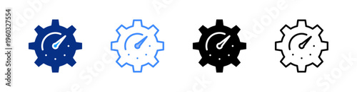 Settings Multiple Style Icon Set Vector 