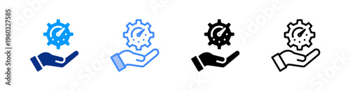 Settings Multiple Style Icon Set Vector 