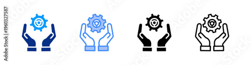 Settings Multiple Style Icon Set Vector 