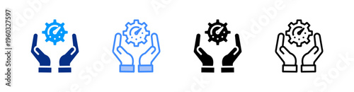 Settings Multiple Style Icon Set Vector 