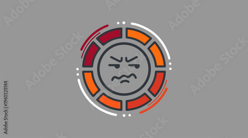 Angry face on a gauge.