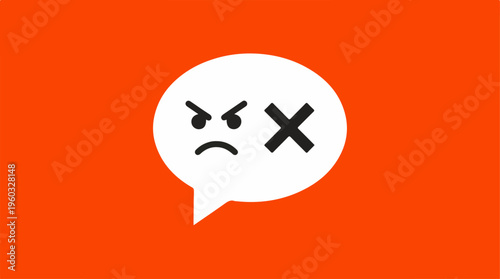 Angry speech bubble icon.