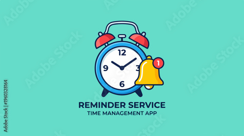 Alarm clock with bell reminder.