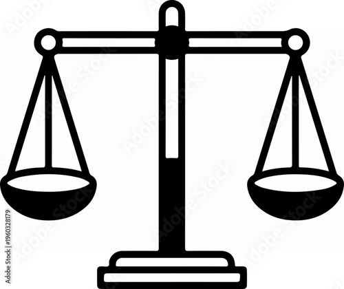 Black and white balance scales.