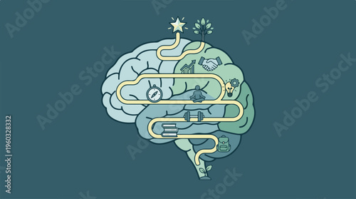 Brain with creative thoughts.