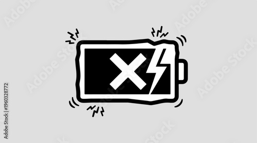 Dead Battery Icon Symbol.