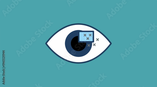 Eye with microchip implant.